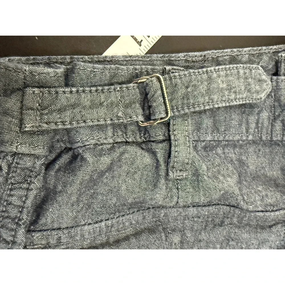 Vince Nautical Fisherman Womens Blue Chambray Cotton Shorts 29 Adjustable Coasta